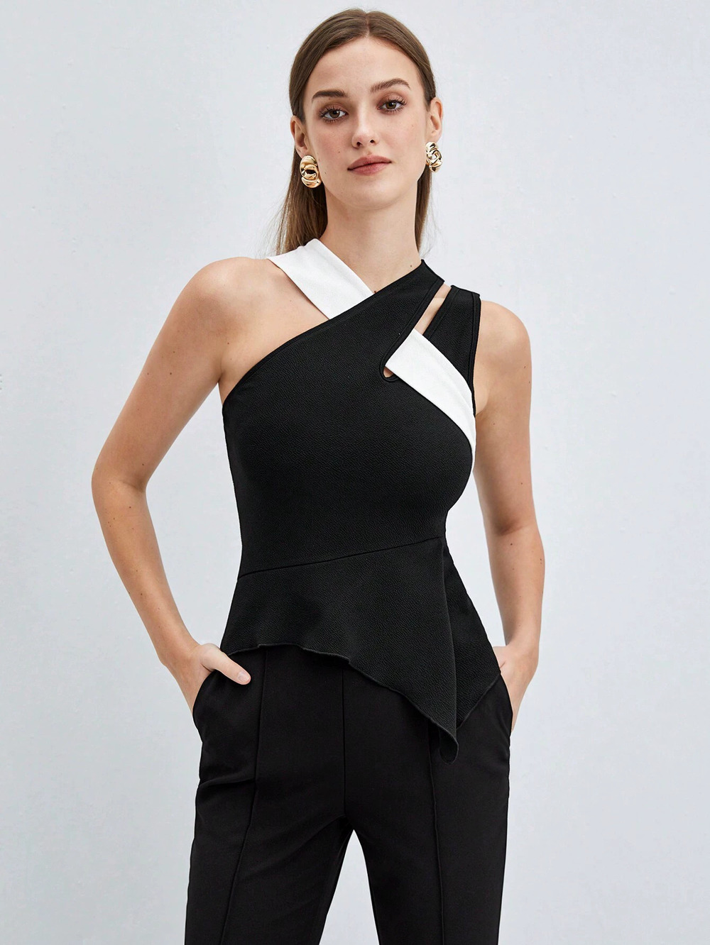 ZARA Colorblock Cross Strap Tank Top Spring Summer